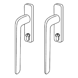 Maniglione SCA passante per serratura Nurith CD design (escluso cilindro)